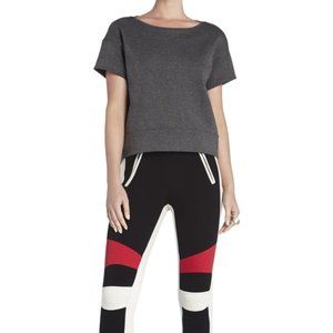 BCBGMaxAzria Gray Tian Ponte Short Sleeve Shirt Women’s Size S